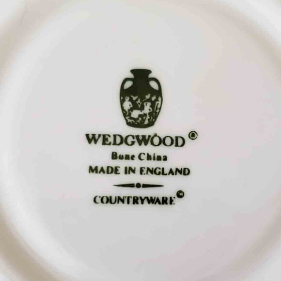 Wedgwood Bone China Country Ware Tea Cup Saucer Cabbage Leaf Pattern White - Picture 3 of 3